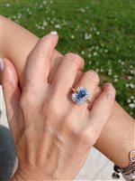 Vicenza - Piazzetta Palladio 2 - Anello Crivelli Donna ZAFFIRO in Oro bianco Zaffiro 2.53 Ct 326-AN-547 ZF - 326-AN-547 ZF